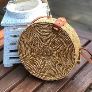 New Round Rattan Bag Flower
